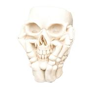 Giwnhvx Vaso di fiori a forma di cranio in resina, vasi per piante unici, vaso scheletro, vaso da fioriera a forma di decorazione per la casa, decorazioni di Halloween, colore: bianco