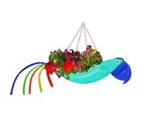 Giwnhvx Vaso di fiori in metallo squisito a forma di volante, vaso di fiori di pappagallo colorato fioriera da appendere vaso di fiori da giardino, S, D