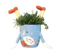 Giwnhvx Vaso di fiori invertito per ragazze, vaso di fiori per interni ed esterni, contenitore per piante grasse, balcone, giardino, decorazione, blu