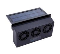 Giwnhvx Ventilatore di scarico per auto a 3 ventole ad energia solare, radiatore per auto, ventola di sfiato, radiatore a risparmio energetico, nero