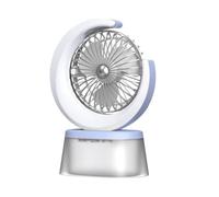 Giwnhvx Ventilatore LED Ventilatore Silenzioso Alimentato A Batteria Ventilatore Umidificatore Portatile con Serbatoio da 600 Ml Ventola Ricaricabile USB Regolabile A 3 Velocità A