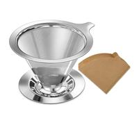Giwnhvx Versare sopra il gocciolatore del caffè, filtro per caffè a goccia lenta con 40 filtri di carta, versare sopra la macchina del caffè per 1-2 tazze di birra,