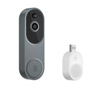 Giwnhvx Videocitofono wireless intelligente 1080p, sicurezza domestica con rilevamento umano intelligente, allarme in tempo reale, Wi-Fi 2,4 GHz
