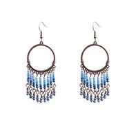 Giwnhvx Women'S - Orecchini rotondi in lega etnica di boemia con perle vintage estive goccia orecchini vacanza spiaggia blu