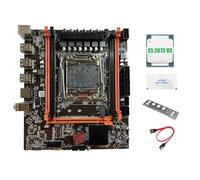 Giwnhvx X99E Scheda Madre+E5 2673 V3 CPU+Grasso Termico Supporto 4 DDR4 RECC RAM Gigabit LAN Scheda PCIEX16 NVMe Desktop Scheda Madre
