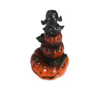 Giwnhvx Zucca di Halloween in resina, decorazione per la casa, ornamento, vaso di incenso a cascata, decorazione per casa e ufficio (senza bastoncini di incenso)