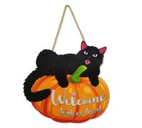 Giwnhvx Zucca di Halloween segno di benvenuto incandescente gatti neri decorazione da parete trucco o scherzetto segno per interni ed esterni cortile parete Halloween