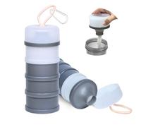 GIWOSK 2 contenitori da viaggio per proteine in polvere, 4 strati, impilabili, a prova di perdite, con supporto per imbuti, contenitore portatile per proteine in polvere, per viaggi, allenamento,