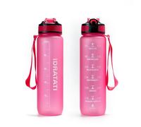 GIXZON Borraccia Motivazionale 1L in Tritan Senza BPA con Frasi e Orari in Italiano, Cannuccia e Tappo di Sicurezza, Perfetta per Sport, Palestra, Yoga e Scuola