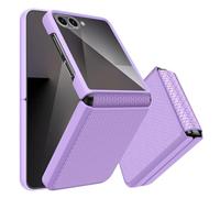 Giyer Custodia per Samsung Galaxy Z Flip 7, con pellicola protettiva per lo schermo, con cerniera, texture antiscivolo, Hard PC, rugged, antiurto, per Samsung Z Flip 7 5G, colore: viola