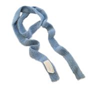 GIYXHU 1Pcs Soft Solid Color Wool Shawl Dressing Decoration Knitted Scarf Ribbon Long Narrow Scarves Autumn/Winter per Donna(Blue)