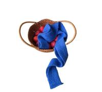 GIYXHU 1Pcs Trendy Thin Scarf Soft Rainbow Color Long Narrow Scarves Neckerchief Neck Warmer Harajuku Knitted Female per Donna(Dark Blue)