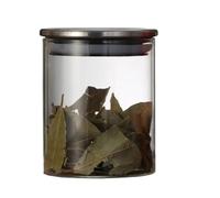 GIYXHU 2 contenitori in vetro con coperchio in acciaio inox, barattoli di spezie in, serbatoio stoccaggio, chicchi caffè, frutta secca, for alimenti, accessori da cucina(85x100mm)