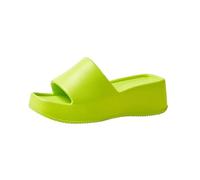 GIYXHU Ciabatte Donna Estive Ciabatte estive da donna in EVA, con fondo spesso 6 cm, da indossare in casa e in occasioni casual, con una parola in evidenza(Green,40-41)