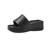 GIYXHU Ciabatte Donna Estive Ciabatte estive da donna in EVA, con fondo spesso 6 cm, da indossare in casa e in occasioni casual, con una parola in evidenza(Black,36-37)
