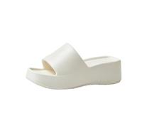 GIYXHU Ciabatte Donna Estive Ciabatte estive da donna in EVA, con fondo spesso 6 cm, da indossare in casa e in occasioni casual, con una parola in evidenza(WHITE,38-39)