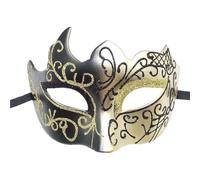 GIYXHU Maschera Di Carnevale Maschere for travestimento dipinte in policromia da 2 pezzi. vintage veneziane for il martedì grasso(Yellow)