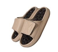 GIYXHU Pantofole da massaggio uomo estive Lati Sandali esterno for interni Scarpe casual spiaggia Scivoli con suola morbida Infradito Calzature Per Piedi(Khaki,43)