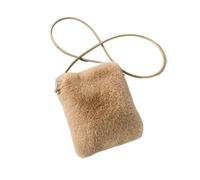 GIYXHU Piccola borsa a tracolla in peluche, a da donna, a in, a for cellulare(Khaki)