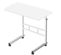 GIYXHU Scrivania da letto con ruote tavolo altezza regolabile scrivania portatile for lo studente del dormitorio(White-40x80cm)