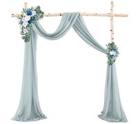 GIYXHU Tessuto per Drappeggio dell'Arco Nuziale 1 pz 75X600 CM Arco di Nozze Drappeggio Tessuto Chiffon Drappo Panneggio Sheer Sfondo Reception Swag Cerimonia Decor(Grey Blue)
