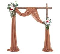 GIYXHU Tessuto per Drappeggio dell'Arco Nuziale 1 pz 75X600 CM Arco di Nozze Drappeggio Tessuto Chiffon Drappo Panneggio Sheer Sfondo Reception Swag Cerimonia Decor(Russet Brown)