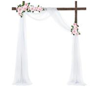 GIYXHU Tessuto per Drappeggio dell'Arco Nuziale 1 pz 75X600 CM Arco di Nozze Drappeggio Tessuto Chiffon Drappo Panneggio Sheer Sfondo Reception Swag Cerimonia Decor(White)
