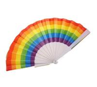 GIYXHU Ventaglio Pieghevole Portatile Arcobaleno da 3 Pezzi per L'Estate | Ventilatore portatile pieghevole a mano for la decorazione del festival di nozze di arte della danza(Color1)