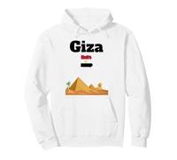 Giza Souvenir Egitto Piramidi e Sfinge Bandiera egiziana Felpa con Cappuccio