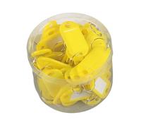 GizmoSynth 50 targhette portachiavi in plastica per portachiavi, targhette identificative, bagagli, nome identificativo, portachiavi con anelli divisi, portachiavi, Giallo, S