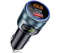 GizmoVine Adattatore Bluetooth per Auto, Trasmettitore FM, Interamente in Metallo, Ricarica Rapida PD 30W QC 3.0 18W, Adattatore per Musica Radio Wireless con Display LED, Suono Basso, Mani Libere
