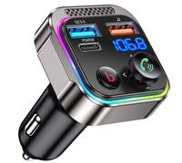 GizmoVine Bluetooth Auto, Trasmettitore FM Bluetooth 5.4 63W (PD 45W e 18W) Dopp
