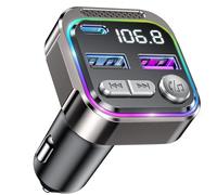 GizmoVine FM Trasmettitore Bluetooth Auto, Dispositivo Bluetooth per Auto | USB C QC PD 36W Adattatore Accendisigari, Cassa Ricevitore Parrot connettore, Car Radio MP3 Transmitter