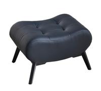 GIZNXBA Poggiapiedi Ottomano Rettangolare Con Gambe In Metallo Pouf Ottomano Con Seduta Imbottita In Pelle Sgabello Impilabile Per Scarpe Per Ingresso, Ufficio, Camera Da Letto(Black,40CM)