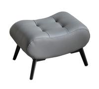 GIZNXBA Poggiapiedi Ottomano Rettangolare Con Gambe In Metallo Pouf Ottomano Con Seduta Imbottita In Pelle Sgabello Impilabile Per Scarpe Per Ingresso, Ufficio, Camera Da Letto(Grey,40CM)