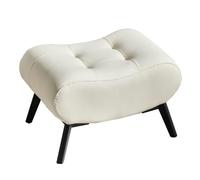 GIZNXBA Poggiapiedi Ottomano Rettangolare Con Gambe In Metallo Pouf Ottomano Con Seduta Imbottita In Pelle Sgabello Impilabile Per Scarpe Per Ingresso, Ufficio, Camera Da Letto(White,40CM)