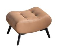GIZNXBA Poggiapiedi Ottomano Rettangolare Con Gambe In Metallo Pouf Ottomano Con Seduta Imbottita In Pelle Sgabello Impilabile Per Scarpe Per Ingresso, Ufficio, Camera Da Letto(Bruin,47CM)