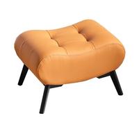 GIZNXBA Poggiapiedi Ottomano Rettangolare Con Gambe In Metallo Pouf Ottomano Con Seduta Imbottita In Pelle Sgabello Impilabile Per Scarpe Per Ingresso, Ufficio, Camera Da Letto(Orange,40CM)