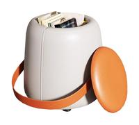 GIZNXBA Pouf Portaoggetti Imbottito Con Coperchio Pouf Sgabello Poggiapiedi Per Camera Da Letto Panca Porta Scarpe Impilabile Per Soggiorno, Ingresso(Orange,B)