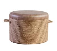 GIZNXBA Pouf Sgabello Poggiapiedi In Seagrass Naturale Intrecciato Seduto A Mano Sgabello Poggiapiedi Decorativo Per La Casa, Sedia D'accento Per Soggiorno, Camera Da Letto(Technical Cloth,A)