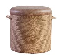 GIZNXBA Pouf Sgabello Poggiapiedi In Seagrass Naturale Intrecciato Seduto A Mano Sgabello Poggiapiedi Decorativo Per La Casa, Sedia D'accento Per Soggiorno, Camera Da Letto(Technical Cloth,B)