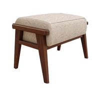 GIZNXBA Pouf Sgabello Poggiapiedi Rectangular Puf Otomano Pequeño Con Patas De Madera Taburete De Lino Para Tocador Asiento Adicional Para Sofá, Dormitorio, Salón, Cocina