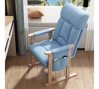 GIZNXBA Sedia A Dondolo Legno Poltrona Salotto, Lounge Chair Soggiorno, Sedia In Stile Imbottita Con Struttura In Acciaio Per Il Tempo Libero Con Braccioli E Due Tasche Laterali(/Blue B)