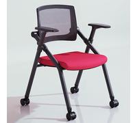 GIZNXBA Sedia Da Conferenza Pieghevole Con Ruote Sedie Impilabili Con Schienale In Rete Per Sale D'attesa E Sale Corsi Sedia Pieghevole Da Ufficio Con Braccioli Per La Reception(Red A)