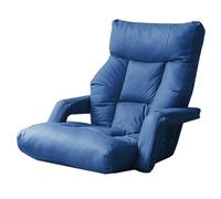 GIZNXBA Sedia Da Pavimento Con Schienale Sedia Da Gioco Imbottita Pieghevole Con Schienale Regolabile E Braccioli Poltrona Reclinabile Portatile Per Adulti Divano Relax Per Soggiorno(Blauw)