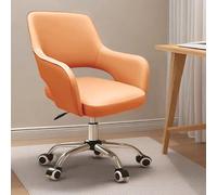 GIZNXBA Sedia Da Ufficio Ergonomica Con Braccioli Sedie Da Gioco In Pelle Con Rotelle Sedia Direzionale Imbottita Sedia Da Lavoro Sedie Girevoli Con Rotelle Per Ufficio, Studio(Orange)