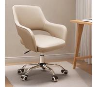 GIZNXBA Sedia Da Ufficio Ergonomica Con Braccioli Sedie Da Gioco In Pelle Con Rotelle Sedia Direzionale Imbottita Sedia Da Lavoro Sedie Girevoli Con Rotelle Per Ufficio, Studio(Khaki)