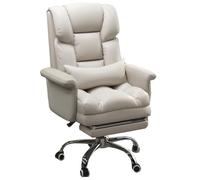 GIZNXBA Sedia Da Ufficio Ergonomica Con Supporto Lombare Sedia Da Scrivania Ergonomica Con Schienale Alto Sedie Da Computer Rivestite In Pelle Con Poggiapiedi(White,A)