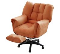 GIZNXBA Sedia Da Ufficio Imbottita Poltrone Reclinabili Ergonomiche Con Ruote Sedia Da Gioco Per Computer Executive Sedie Da Lavoro Regolabili Con Supporto Lombare(Orange,With foot rest)
