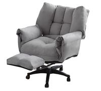 GIZNXBA Sedia Da Ufficio Imbottita Poltrone Reclinabili Ergonomiche Con Ruote Sedia Da Gioco Per Computer Executive Sedie Da Lavoro Regolabili Con Supporto Lombare(Dark gray,With foot rest)